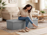 43" Storage Ottoman Bench, Foldable Footrest Stool with High Load Capacity, Holds up to 660 lbPVC 27932967