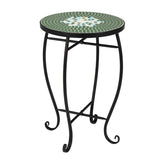 Mosaic Round Terrace Bistro Table Green Flowers Mosaic 27524992