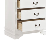 ZNTS Traditional Design White Finish 1pc Chest of 5 Drawers Antique Drop Handles Drawers Bedroom B01149270