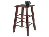 Square Seat Bar Stool, Walnut Finish 51168668