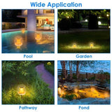 ZNTS 2Pcs Solar Floating Pool Lights Solar Flame Stake Lights IP67 Waterproof Outdoor Globe Ball Lights 49920595