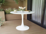 31.5" White Round Dining Table, Tulip Table Kitchen Dining Table 2-4 People with MDF Table Top & 20762417