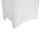 ZNTS FCH One Door & Three Layers Bathroom Cabinet White 99595390