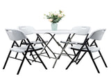 4pcs 47*54*84cm Garden Plastic Folding Chair White 62926515