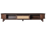 Modern Design TV Stand for 75" TVs, Media Console TV Cabinet with Rattan-Front Drawer for Living N710P257609P