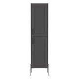 Hagi 71" Tall Four-Tier Shelf One-Door Linen Shaker Cabinet B070P234366