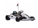 Kids Electric Drift Go Kart 24V, Dual Motor Soft Start Ride-On Kart with PU Wheels, White 96572095