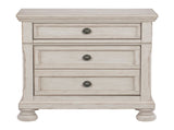 Transitional Wire-Brushed White Finish 1pc Nightstand with Hidden Drawer Bun Feet Classic Bedroom B01147617