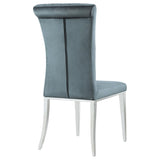 Dark Grey and Chrome Tufted Side Chair B062P153679
