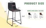 A set of 2 Modern Minimalist Style PU Material Bar Stools - Black, suitable for kitchen, bar, and W3226P279064