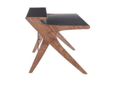 Archer Contemporary Desk in Walnut Wood with Grey Wood Top B202P223955