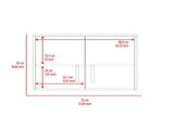 Black Wengue 2-Door Rectangle Wall Cabinet B06280347