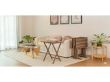 5-Piece Rubberwood Folding TV Tray Table Set of 4 with Storage Rack, Rustic Gray 64887984