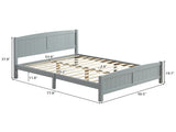 Full Single Bed Frame Vertical Striped Decorative Curved Headboard and Footboard Bed Frame Painted 17007454