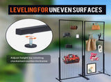 2-Pack 24"x67" Commercial Grid Wall Display with T-Base Stand - Double-Sided Wire Panel System for 74791773