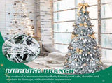 6 FT Snow Flocked Pre-lit Artificial Pop Up Christmas Tree with 100 Warm Lights and Golden Ornaments 90946157