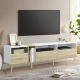 Modern TV with 3 Drawers and Open Shelves, Media Console Table for TVs up to 80'', Entertainment N710P234108K