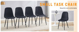 Luxury Simple Chair - Set of 4 BLACK Linen-Cotton Material High Resilience Dining Chair with Metal W1151P262623