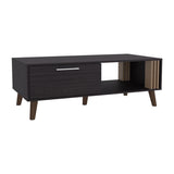 Vance 47" Wide Coffee Table with One Open Shelf and One pull Down Cabinet Door, Living Room, Storage B070P254788