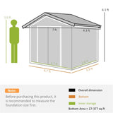 Steel Storage Shed Garden Tool house 7' x 4' White-AS 29964192