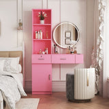 Pink modern simple hair desk, multi-layer storage space W33163007