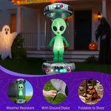 8.2FT Tall Halloween Inflatable Outdoor Decoration, Blow Up UFO with Alien Halloween Decor with 36090096