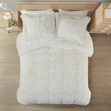 Full/Queen Shaggy Long Fur Comforter Mini Set B03595903
