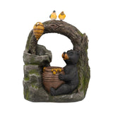 ZNTS 18.5x11.8x22.6" Decorative Two-Tiered Water Fountain Woodland Animal Design, Outdoor Fountain W2078P178886