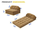 Convertible Corduroy Lounge Chair with Tufted Design, Full Foam Support, Fold-Out Sleeper & 43139691