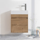 18'' Floating Wall-Mounted Bathroom Vanity with White Resin Sink & Soft-Close Cabinet Door W99936260
