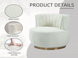 COOLMORE 360 Degree Swivel Cuddle Barrel Accent Sofa Chairs, Round Armchairs with Wide Upholstered, W395P232985