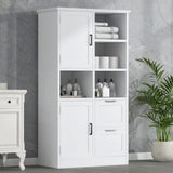 ZNTS Bathroom Storage Cabinet with Doors and Drawers, Multiple Storage Space, Freestanding Style, Open 56753235