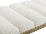 Bella 52" Upholstered Modern Accent Bench, Ivory White Boucle B2719P292908