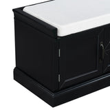 ZNTS Storage Bench with 2 Drawers and 2 Cabinets, Shoe Bench with Removable Cushion for Living Room, 52471490