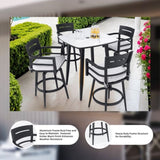 Modern Outdoor 2-Piece Swivel Bar Chairs Aluminum Frame with Ember Black, 360&deg Swivel, Ergonomic W1886P300273