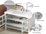 36" Bathroom Vanity with Ceramic Sink, Bathroom Vanity with Adjustable Shelf and Open Shelf, with N817P286249W