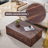 39.3*23.6*12 Inch Walnut Wood Grain MDF Coffee Table - Luxurious Design, Perfect Living Room W1151P231619