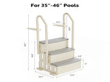 3-Step Pool Ladder, Heavy-Duty Safety Step Pool Stairs with Handrails for Above Ground Pools, White 34340133