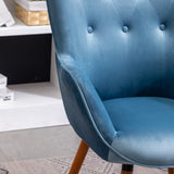 ZNTS Doarnin Contemporary Silky Velvet Tufted Button Back Accent Chair, Blue T2574P164266