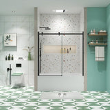 Bathtub shower door, sliding door, with 5/16" tempered glass and Matted black finish 6058 W2122P167018