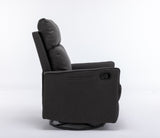 038-Cotton Linen Fabric Swivel Rocking Chair Glider Rocker Recliner Nursery Chair With Adjustable W527134471