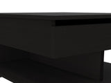 Babel Lift Top Coffee Table 15.3" H, Casters, One Shelf, Black, Living Room B097P407605