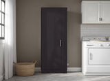 Fairfield Utility Storage Cabinet with 6-Tier Shelf and Broom Hangers, Black Wengue B097P474303