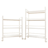 ZNTS Widen 4 Tiers Multi-functional Storage Cart Ivory White 51202437