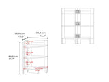 Side Table 31.70" H, with 3 Shelves, 3 Legs, White B097P250831
