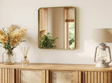 Anti-Fog Bathroom Wall Mirror 20" x 28" Shatterproof Mirror with Rectangular Metal Frame, Gold 89828066