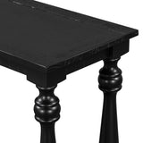 U_STYLE Vintage Wood Grain Console Table with Bottom Shelf and Four Vase Legs, Suitable for N711P256976B