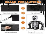 6ft Half-Skull Inflatable Decoration with 3 LED Lights, Black and White, 1000mA, 12V 33085710