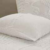 Full/Queen 3 Piece Tufted Cotton Chenille Palm Duvet Cover Set B03597342