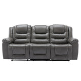 3 Seater Home Theater Recliner Manual Recliner Chair with Two Built-in Cup Holders for Living WF323620AAE